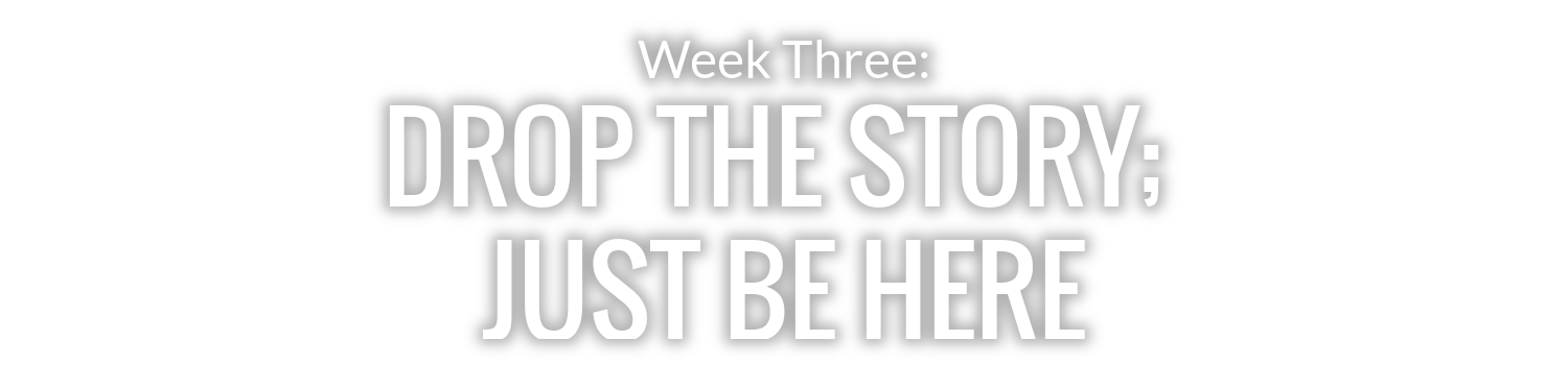 WEEK 3: DROP THE STORY; JUST BE HERE