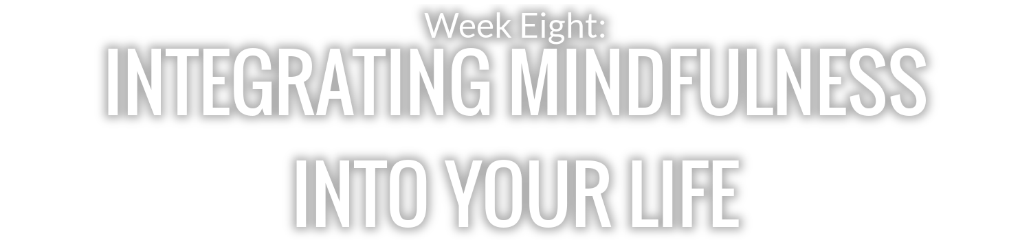 WEEK 8: INTEGRATING MINDFULNESS INTO YOUR LIFE