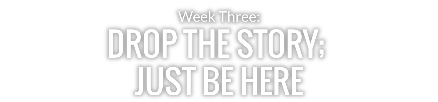 WEEK 3: DROP THE STORY; JUST BE HERE