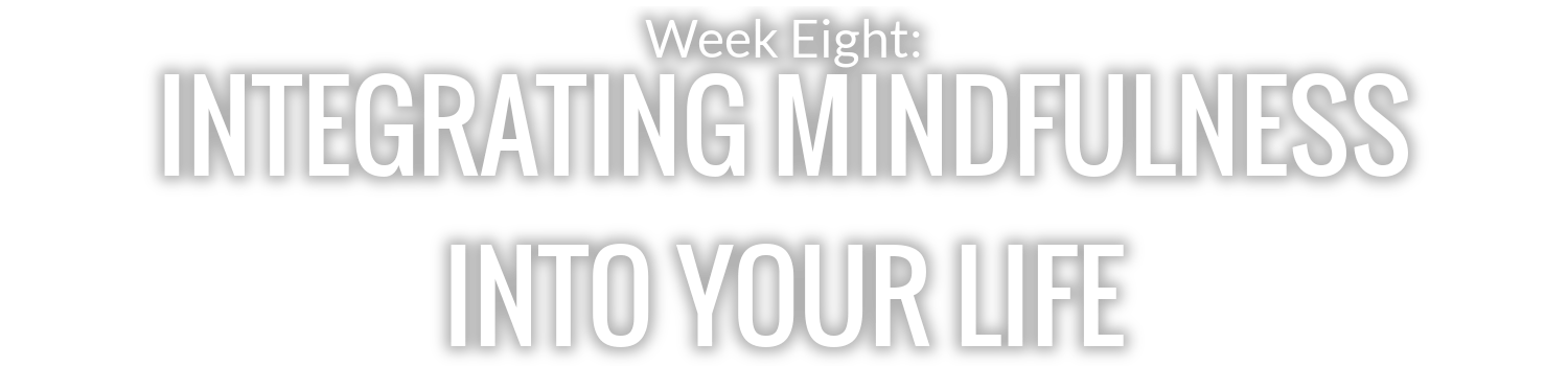 WEEK 8: INTEGRATING MINDFULNESS INTO YOUR LIFE